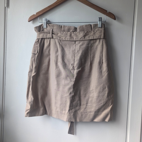 H&M Khaki Cargo Skirt with Removable Tie Belt Paper Bag Style - Picture 2 of 4